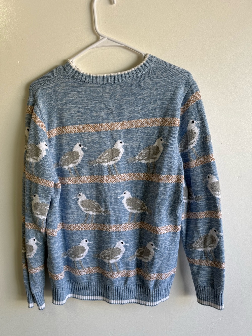 Lands End 100% Cotton Fisherman Seagull Knit Drifter Sweater size Medium - Picture 2 of 7